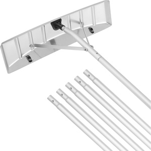 image:imageVEVOR Snow Roof Rake 24 in PP Plastic Blade 38182 ft Adjustable Roof Snow Scraper with Wheels AntiSlip Handle Snows Removal Tool Lightweight House Rooftop Rake for Leaves Debris RemovalAluminium Blade  21ft Reach