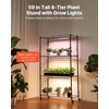 image:imageVEVOR Indoor Greenhouse with Grow Light 59 in Tall 4Tier Plant Stand with Clear Cover Timer amp Hygrometer 180W Full Spectrum Grow Lights Metal Lighted Plants Shelf Holder for Indoor Plants3 Light Modes