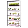 image:imageVEVOR Indoor Greenhouse with Grow Light 59 in Tall 4Tier Plant Stand with Clear Cover Timer amp Hygrometer 180W Full Spectrum Grow Lights Metal Lighted Plants Shelf Holder for Indoor Plants30w with Mechanical Timer