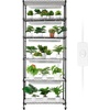 image:imageVEVOR Indoor Greenhouse with Grow Light 59 in Tall 4Tier Plant Stand with Clear Cover Timer amp Hygrometer 180W Full Spectrum Grow Lights Metal Lighted Plants Shelf Holder for Indoor PlantsDiy Plant Stand With Light