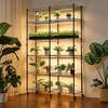 image:imageVEVOR Indoor Greenhouse with Grow Light 59 in Tall 4Tier Plant Stand with Clear Cover Timer amp Hygrometer 180W Full Spectrum Grow Lights Metal Lighted Plants Shelf Holder for Indoor PlantsWith Mechanical Timer