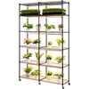 image:imageVEVOR Indoor Greenhouse with Grow Light 59 in Tall 4Tier Plant Stand with Clear Cover Timer amp Hygrometer 180W Full Spectrum Grow Lights Metal Lighted Plants Shelf Holder for Indoor PlantsWith Mechanical Timer