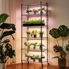image:imageVEVOR Indoor Greenhouse with Grow Light 59 in Tall 4Tier Plant Stand with Clear Cover Timer amp Hygrometer 180W Full Spectrum Grow Lights Metal Lighted Plants Shelf Holder for Indoor PlantsBlack