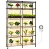 image:imageVEVOR Indoor Greenhouse with Grow Light 59 in Tall 4Tier Plant Stand with Clear Cover Timer amp Hygrometer 180W Full Spectrum Grow Lights Metal Lighted Plants Shelf Holder for Indoor PlantsWith Mechanical Timer