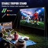image:imageVEVOR Projector Screen with Stand 100 Inch 160 Wide Angle Indoor Outdoor Projection Screen 169 4K HD Wrinkleless Portable DualTripod Screens with Carry Bag for Movie Home Theater PresentationFlatfooted 120