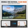 image:imageVEVOR Projector Screen with Stand 100 Inch 160 Wide Angle Indoor Outdoor Projection Screen 169 4K HD Wrinkleless Portable DualTripod Screens with Carry Bag for Movie Home Theater PresentationFlatfooted 120