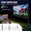 image:imageVEVOR Projector Screen with Stand 100 Inch 160 Wide Angle Indoor Outdoor Projection Screen 169 4K HD Wrinkleless Portable DualTripod Screens with Carry Bag for Movie Home Theater PresentationSixfooted 150