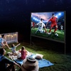 image:imageVEVOR Projector Screen with Stand 100 Inch 160 Wide Angle Indoor Outdoor Projection Screen 169 4K HD Wrinkleless Portable DualTripod Screens with Carry Bag for Movie Home Theater PresentationFlatfooted 100
