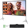 image:imageVEVOR Projector Screen with Stand 100 Inch 160 Wide Angle Indoor Outdoor Projection Screen 169 4K HD Wrinkleless Portable DualTripod Screens with Carry Bag for Movie Home Theater PresentationSixfooted 150