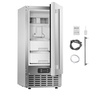 image:imageVEVOR Undercounter Builtin Ice Maker 66 LbsDay Under Counter Nugget Ice Maker Machine with Reversible Door Stainless Steel Freestanding Ice Maker for Commercial Home Kitchen Electric Drainage  18LBS Storage BinStainless Steel Freestanding Nugget Ice Machine with Reversible Door amp DrainageCommercial Home Kitchen Use