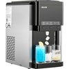 image:imageVEVOR Water Dispenser with Ice Maker 3in1 FloorStanding Water Dispenser 33 LBS24H 9 Cubes7 Min Fast Ice Making with 13 LBS Storage Bullet IceCubes amp ColdWater for Home Kitchen PartyBlackSilver