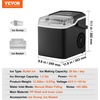 image:imageVEVOR Water Dispenser with Ice Maker 3in1 FloorStanding Water Dispenser 33 LBS24H 9 Cubes7 Min Fast Ice Making with 13 LBS Storage Bullet IceCubes amp ColdWater for Home Kitchen PartyBlack