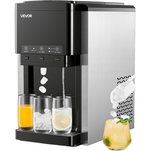 image:imageVEVOR Water Dispenser with Ice Maker 3in1 FloorStanding Water Dispenser 33 LBS24H 9 Cubes7 Min Fast Ice Making with 13 LBS Storage Bullet IceCubes amp ColdWater for Home Kitchen PartyBlackSilver