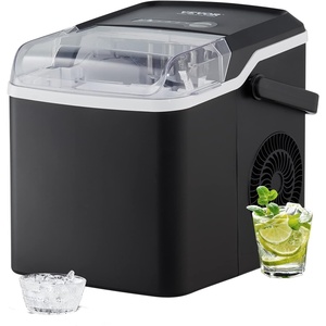 image:imageVEVOR Water Dispenser with Ice Maker 3in1 FloorStanding Water Dispenser 33 LBS24H 9 Cubes7 Min Fast Ice Making with 13 LBS Storage Bullet IceCubes amp ColdWater for Home Kitchen PartyBlack