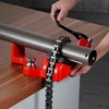 image:imageMophorn Screw Bench Chain Vise 18 to 5Inch Pipe Capacity Heavy Duty Bench Chain Pipe Vise with Crank Handle NeopreneCoated Jaw Cast Iron Material Ideal for a Variety of Pipes14  6 Bench Mount