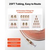 image:imageVEVOR 316 Brake Line Repair Kit 45 Single Brake Line Flaring Tool Kit 25FT CopperCoated Brake Line with 20 Fittings amp 2 Unions 3in1 Tube Bender 14 516 38 Tube Cutter Included31612