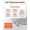 image:imageVEVOR 316 Brake Line Repair Kit 45 Single Brake Line Flaring Tool Kit 25FT CopperCoated Brake Line with 20 Fittings amp 2 Unions 3in1 Tube Bender 14 516 38 Tube Cutter Included31658