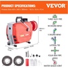 image:imageVEVOR 66FT x 58 Inch Drain Cleaner Machine 250W Electric Sewer Snake Auger Manual Feed  with 7 Cutters 2 Steel Cables 66 x 58 and 15 x 38amp CWCCW Control for 16 to 4 PipesRed