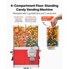 image:imageVEVOR Candy Vending Machine Four Compartment Candy Vending Machine with Stand Gumball amp Candies Vendings Machines with Adjustable Height Vintage Candies Dispenser for Shop Arcade Family GatheringRed