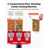 image:imageVEVOR Candy Vending Machine Four Compartment Candy Vending Machine with Stand Gumball amp Candies Vendings Machines with Adjustable Height Vintage Candies Dispenser for Shop Arcade Family GatheringRed