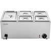 image:imageVEVOR Commercial Food Warmer 1500W Electric Stainless Steel Steam Food Warmer with Lid 6Pan Fast Heating Countertop Buffet Bain Marie with Soup amp Perforated Ladles for Catering Restaurant Party1x13Pan and 4x16Pan 24QT