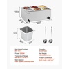 image:imageVEVOR Commercial Food Warmer 1500W Electric Stainless Steel Steam Food Warmer with Lid 6Pan Fast Heating Countertop Buffet Bain Marie with Soup amp Perforated Ladles for Catering Restaurant Party6x16Pan 24QT