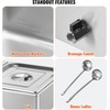 image:imageVEVOR Commercial Food Warmer 1500W Electric Stainless Steel Steam Food Warmer with Lid 6Pan Fast Heating Countertop Buffet Bain Marie with Soup amp Perforated Ladles for Catering Restaurant Party2x12Pan 24QT