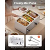 image:imageVEVOR Commercial Food Warmer 1500W Electric Stainless Steel Steam Food Warmer with Lid 6Pan Fast Heating Countertop Buffet Bain Marie with Soup amp Perforated Ladles for Catering Restaurant Party3x13Pan 24QT