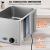 image:imageVEVOR Commercial Food Warmer 1500W Electric Stainless Steel Steam Food Warmer with Lid 6Pan Fast Heating Countertop Buffet Bain Marie with Soup amp Perforated Ladles for Catering Restaurant Party12x20 Full Pan with display