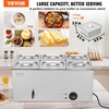 image:imageVEVOR Commercial Food Warmer 1500W Electric Stainless Steel Steam Food Warmer with Lid 6Pan Fast Heating Countertop Buffet Bain Marie with Soup amp Perforated Ladles for Catering Restaurant Party6x16Pan 24QT