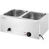 image:imageVEVOR Commercial Food Warmer 1500W Electric Stainless Steel Steam Food Warmer with Lid 6Pan Fast Heating Countertop Buffet Bain Marie with Soup amp Perforated Ladles for Catering Restaurant Party2x12Pan 24QT