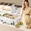 image:imageVEVOR Commercial Food Warmer 1500W Electric Stainless Steel Steam Food Warmer with Lid 6Pan Fast Heating Countertop Buffet Bain Marie with Soup amp Perforated Ladles for Catering Restaurant Party1x13Pan and 4x16Pan 24QT