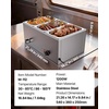 image:imageVEVOR Commercial Food Warmer 1500W Electric Stainless Steel Steam Food Warmer with Lid 6Pan Fast Heating Countertop Buffet Bain Marie with Soup amp Perforated Ladles for Catering Restaurant Party3x13Pan 24QT