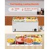 image:imageVEVOR Commercial Food Warmer 1500W Electric Stainless Steel Steam Food Warmer with Lid 6Pan Fast Heating Countertop Buffet Bain Marie with Soup amp Perforated Ladles for Catering Restaurant Party4x14Pan24QT