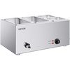image:imageVEVOR Commercial Food Warmer 1500W Electric Stainless Steel Steam Food Warmer with Lid 6Pan Fast Heating Countertop Buffet Bain Marie with Soup amp Perforated Ladles for Catering Restaurant Party2x13Pan and 2x16Pan 24QT