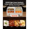 image:imageVEVOR Commercial Food Warmer 1500W Electric Stainless Steel Steam Food Warmer with Lid 6Pan Fast Heating Countertop Buffet Bain Marie with Soup amp Perforated Ladles for Catering Restaurant Party4x12Pan48QT