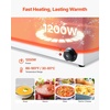 image:imageVEVOR Commercial Food Warmer 1500W Electric Stainless Steel Steam Food Warmer with Lid 6Pan Fast Heating Countertop Buffet Bain Marie with Soup amp Perforated Ladles for Catering Restaurant Party1x13Pan and 4x16Pan 24QT