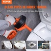 image:imageVEVOR Drain Auger 25Ft Plumbing Snake Auto Feed Plumbers Snake with Drill Attachment Pipe Snake Drain Clog Remover for Kitchen Bathroom Shower Sink with Protective Hose and GlovesManualFeed