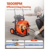 image:imageVEVOR Drain Cleaner Machine 100FT x 34 Inch Auto Feed Sewer Snake Auger100 FT x 34