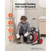 image:imageVEVOR Drain Cleaner Machine 100FT x 38 Inch Auto Feed Sewer Snake Auger on Wheels 370W Portable Drain Cleaning Machine with 8 Cutters amp Airactivated Foot Switch for 2 to 4 Pipes100 FT x 12