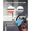 image:imageVEVOR Drain Cleaner Machine 100FT x 38 Inch Auto Feed Sewer Snake Auger on Wheels 370W Portable Drain Cleaning Machine with 8 Cutters amp Airactivated Foot Switch for 2 to 4 Pipes75 FT x 38
