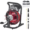 image:imageVEVOR Drain Cleaner Machine 100FT x 38 Inch Auto Feed Sewer Snake Auger on Wheels 370W Portable Drain Cleaning Machine with 8 Cutters amp Airactivated Foot Switch for 2 to 4 Pipes50 FT x 516
