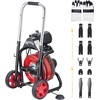 image:imageVEVOR Drain Cleaner Machine 100FT x 38 Inch Auto Feed Sewer Snake Auger on Wheels 370W Portable Drain Cleaning Machine with 8 Cutters amp Airactivated Foot Switch for 2 to 4 Pipes100 FT x 12