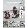 image:imageVEVOR Drain Cleaner Machine 100FT x 38 Inch Auto Feed Sewer Snake Auger on Wheels 370W Portable Drain Cleaning Machine with 8 Cutters amp Airactivated Foot Switch for 2 to 4 Pipes75 FT x 12