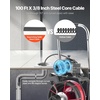 image:imageVEVOR Drain Cleaner Machine 100FT x 38 Inch Auto Feed Sewer Snake Auger on Wheels 370W Portable Drain Cleaning Machine with 8 Cutters amp Airactivated Foot Switch for 2 to 4 Pipes100 FT x 38