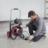 image:imageVEVOR Drain Cleaner Machine 100FT x 38 Inch Auto Feed Sewer Snake Auger on Wheels 370W Portable Drain Cleaning Machine with 8 Cutters amp Airactivated Foot Switch for 2 to 4 Pipes100 FT x 12