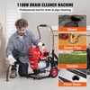 image:imageVEVOR Drain Cleaner Machine 120FT x 58 Inch 370W Electric Sewer Snake Auger Manual Feed  with 2 Sectional Steel Cables120 x 58 and 23 x 38 7 Cutters and CWCCW Control for 16 to 4 Pipes120Ft x 65Inch  6 Cutters