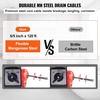image:imageVEVOR Drain Cleaner Machine 120FT x 58 Inch 370W Electric Sewer Snake Auger Manual Feed  with 2 Sectional Steel Cables120 x 58 and 23 x 38 7 Cutters and CWCCW Control for 16 to 4 Pipes120Ft x 65Inch  6 Cutters