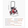 image:imageVEVOR Drain Cleaner Machine 50 FT x 38 Inch Auto Feed Sewer Snake Auger on Wheels Portable Drain Cleaning Machine with 4 Cutters amp Airactivated Foot Switch for 2 to 4 Pipes50 FT x 38
