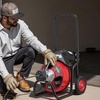 image:imageVEVOR Drain Cleaner Machine 50 FT x 38 Inch Auto Feed Sewer Snake Auger on Wheels Portable Drain Cleaning Machine with 4 Cutters amp Airactivated Foot Switch for 2 to 4 Pipes50 FT x 38